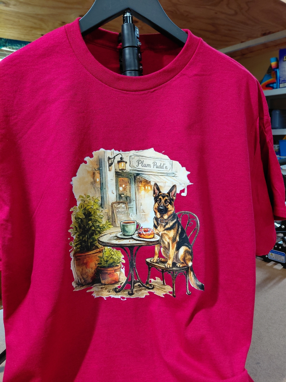 T-shirt XL Womens Heather Red Gildan Heavy Cotton "German Shephard" New